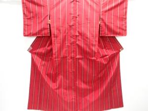 大正ロマン　格子織り出し米沢紬着物